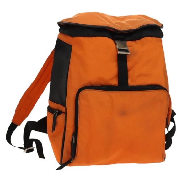 GUCCI Backpack Nylon Leather Orange Black Silver Auth bs28642 - Picture 1 of 14